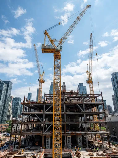 Large city construction site