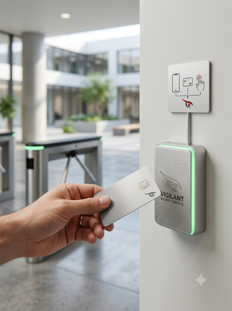 Smartcard presented to a contactless access control reader