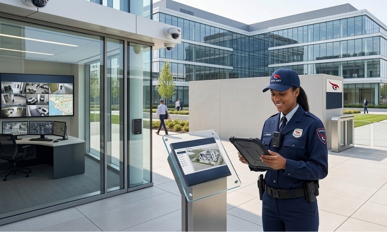 Electronic security system installation at commercial premises
